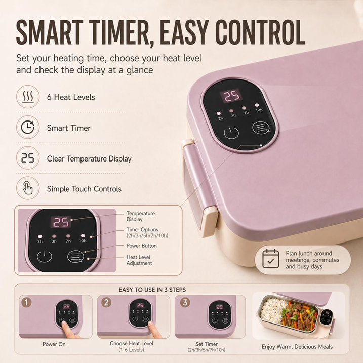 Portable Self-Heating Electric Lunch Box™
